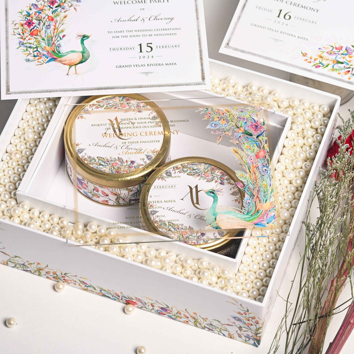 Box Invite White Mirage