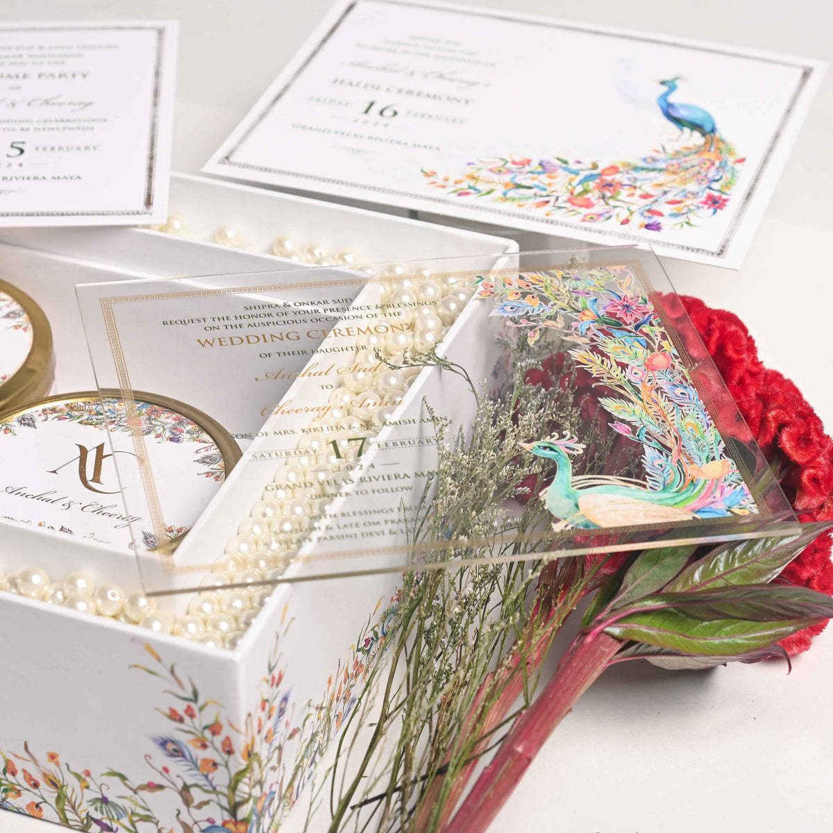 Box Invite White Mirage